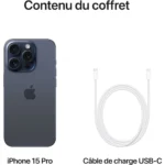Apple iPhone 15 Pro Titane Bleu 128Go 5G – Image 5