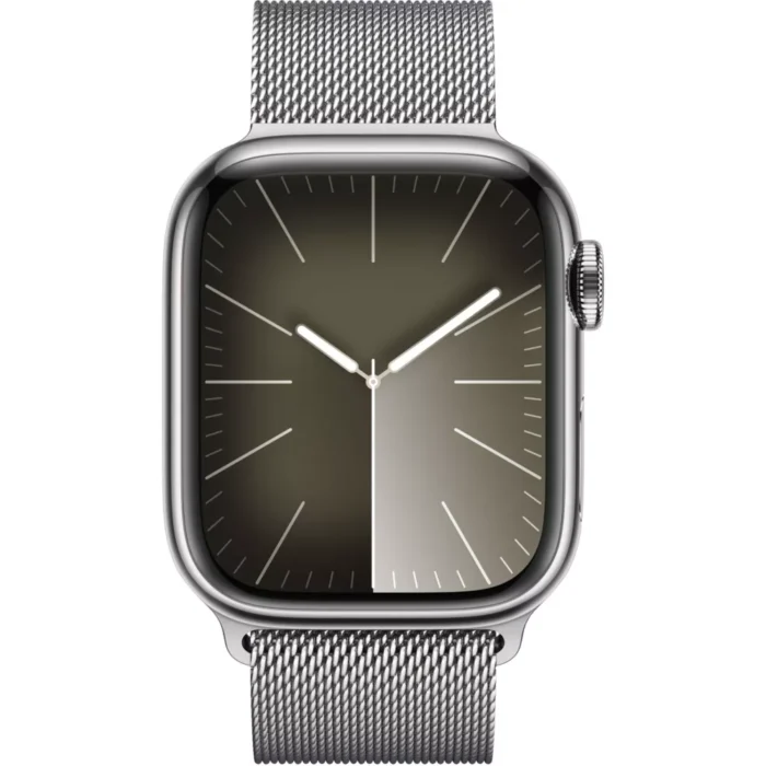 Montre connectée Apple watch Serie 9 Cellular41mm Acier/Argent Milanais Argent Loop – Image 2