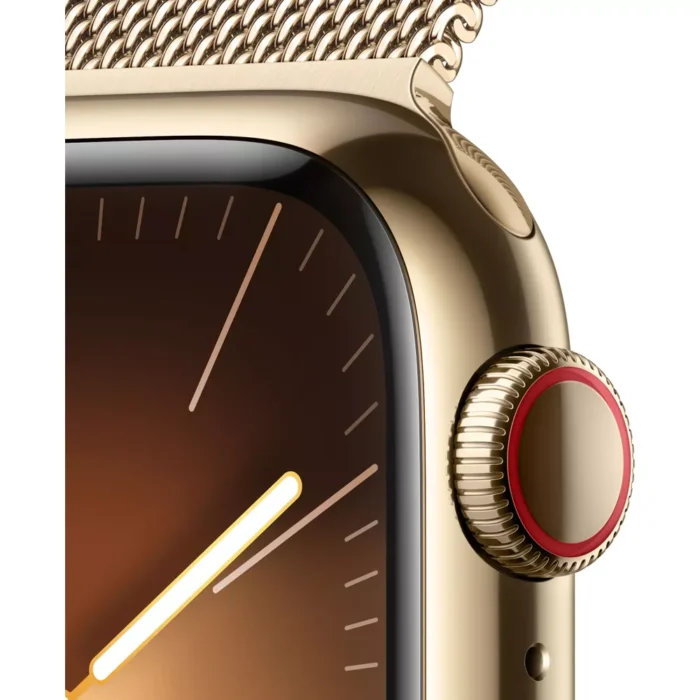 Montre connectée Apple watch Serie 9 Cellular 41mm Acier/Or Milanais Loop – Image 3