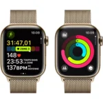 Montre connectée Apple watch Serie 9 Cellular 41mm Acier/Or Milanais Loop – Image 4