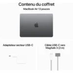 Apple Macbook Air 13' M3 8Go RAM 256Go SSD Gris – Image 5