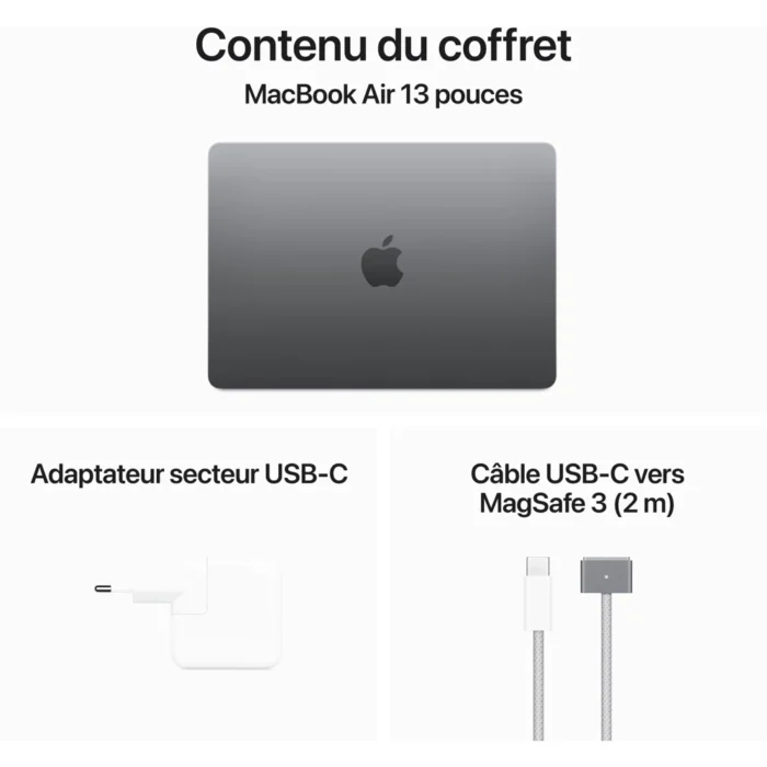 Apple Macbook Air 13' M3 8Go RAM 256Go SSD Gris – Image 5