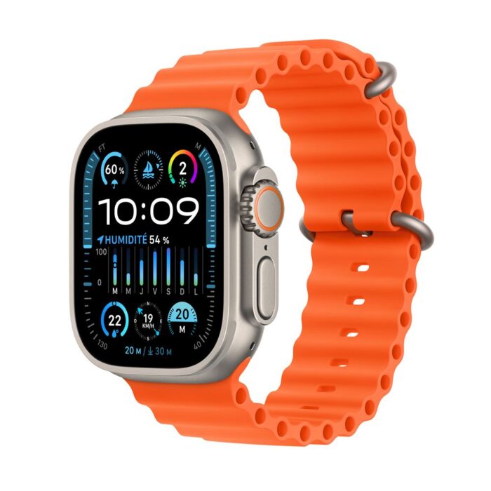 Apple Watch Ultra 2 GPS + Cellular Boîtier en Titane de 49 mm avec Bracelet Océan Orange – Image 3