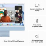 Apple iMac 24" écran rétina 4,5K 256 Go SSD 8 Go RAM Puce M3 CPU 8 cœurs GPU 8 cœurs Bleu Nouveau – Image 2