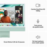 Apple iMac 24" écran rétina 4,5K 256 Go SSD 8 Go RAM Puce M3 CPU 8 cœurs GPU 8 cœurs Vert Nouveau – Image 3