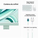 Apple iMac 24" écran rétina 4,5K 256 Go SSD 8 Go RAM Puce M3 CPU 8 cœurs GPU 8 cœurs Vert Nouveau – Image 2
