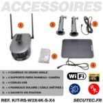 Kit vidéo surveillance 3G 4G autonome solaire avec quatre caméras solaire WiFi Ultra grand angle double objectifs UHD 4K 8MP détection de mouvement alerte sirène 128G – Image 2