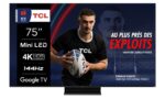 TV QLED Mini LED TCL 75C805 190 cm 4K UHD Google TV Aluminium bross – Image 5